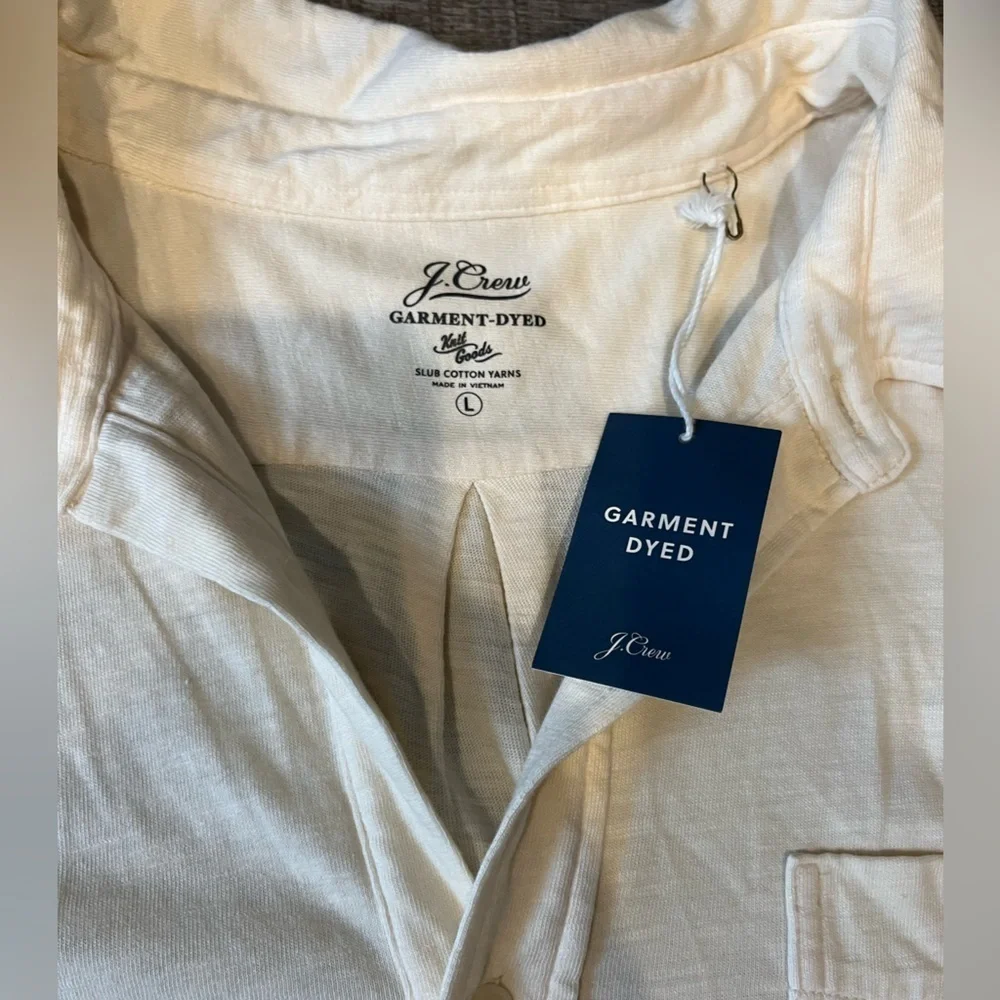 NWT J.crew Men's Garment-dyed Slub Pocket Harbor Shirt YELLOW